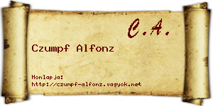 Czumpf Alfonz névjegykártya